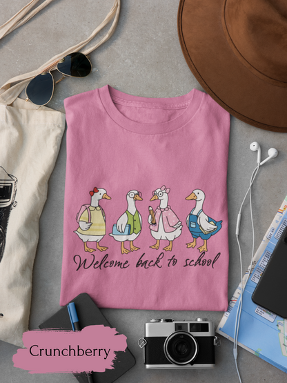 Back to School Ducks T-Shirt, Unisex Garment-Dyed Tee, Fun School Shirt, Cute T-Shirt for Kids, Teacher Appreciation Gift, Classroom Gear
