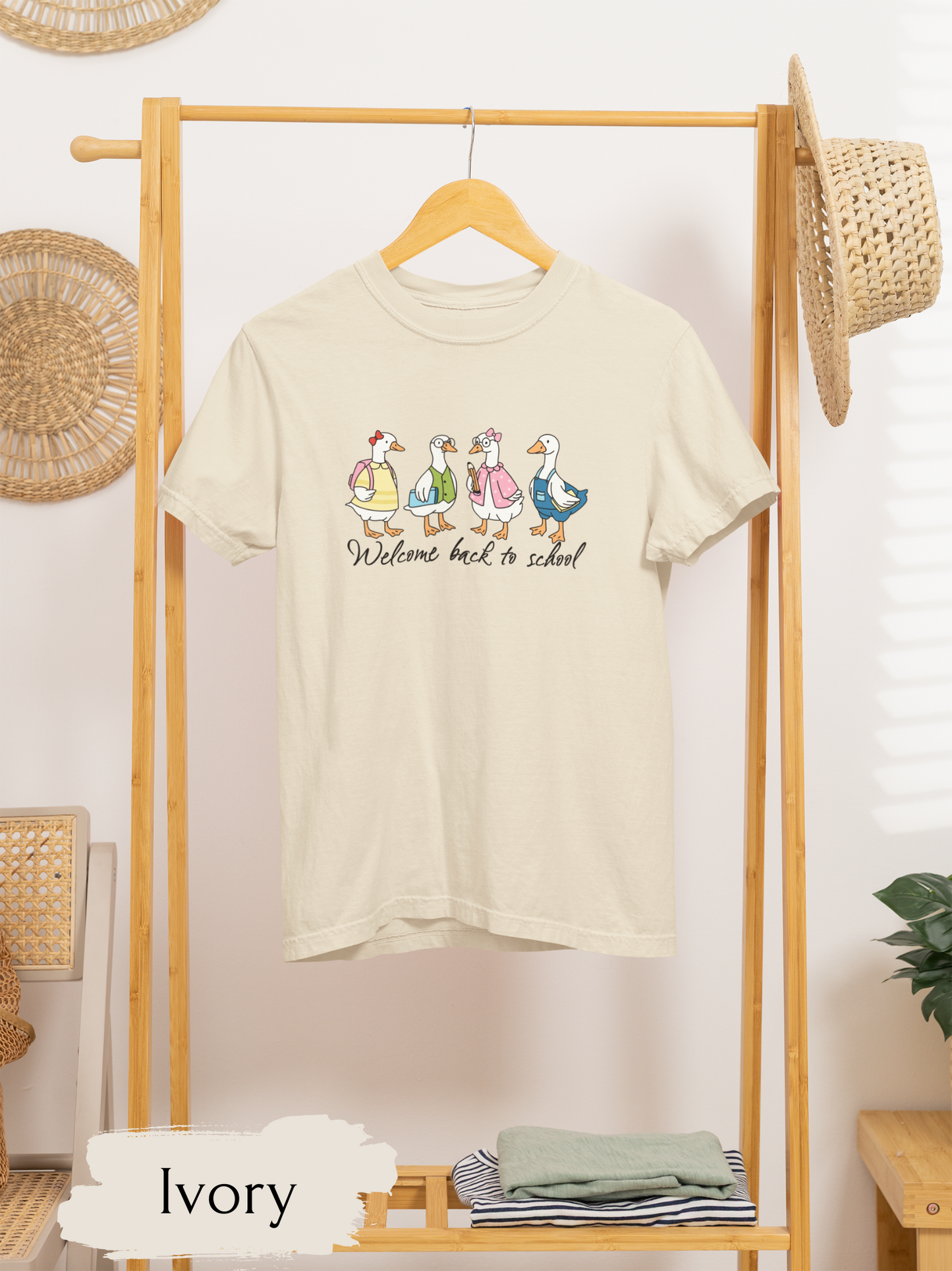 Back to School Ducks T-Shirt, Unisex Garment-Dyed Tee, Fun School Shirt, Cute T-Shirt for Kids, Teacher Appreciation Gift, Classroom Gear