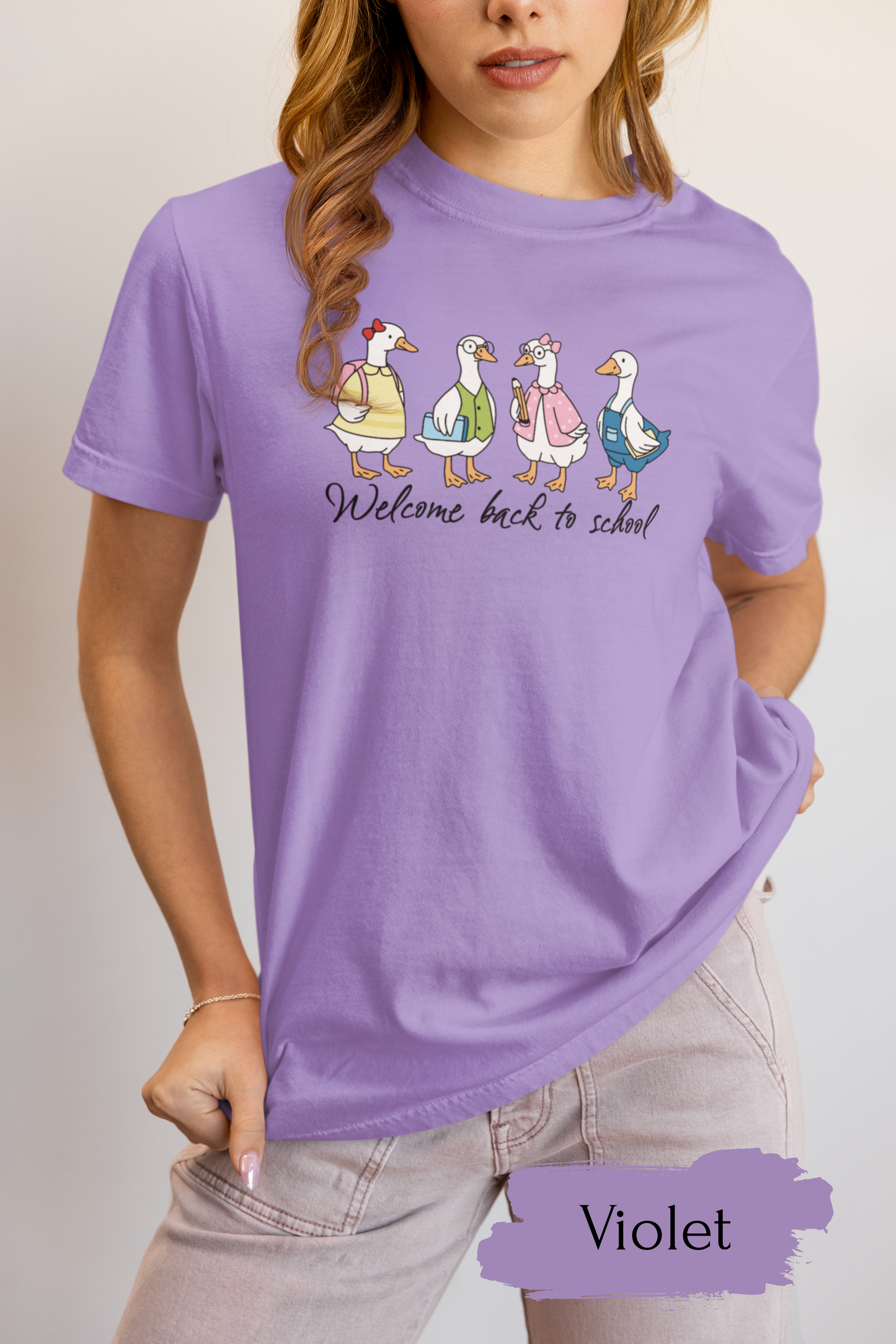Back to School Ducks T-Shirt, Unisex Garment-Dyed Tee, Fun School Shirt, Cute T-Shirt for Kids, Teacher Appreciation Gift, Classroom Gear