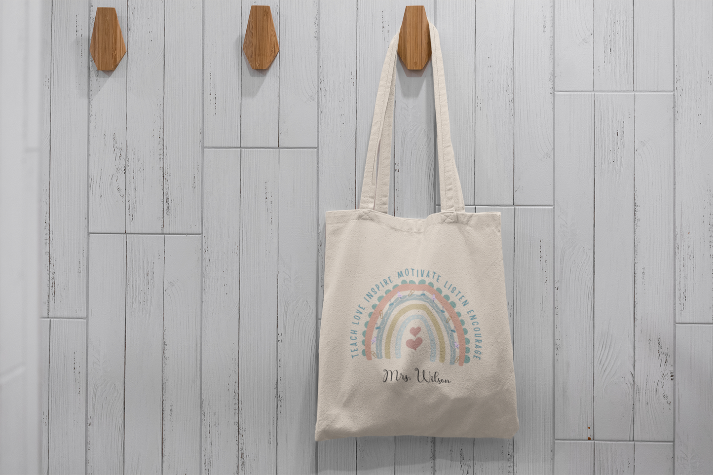 Teacher Tote Bag Custom Canvas Large School Carryall, Personalized Laptop Shoulder Bag, Perfect Teaching Gift of Appreciation
