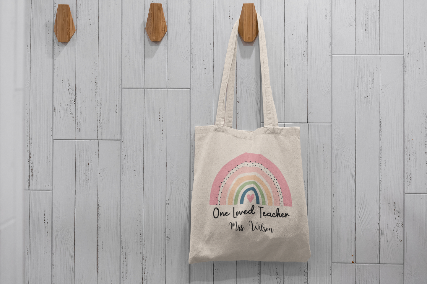 Personalized Teacher Tote Bag, Custom Teacher Appreciation Gift, Large Canvas Shoulder Tote, Cute School Carryall, Laptop Work Bag