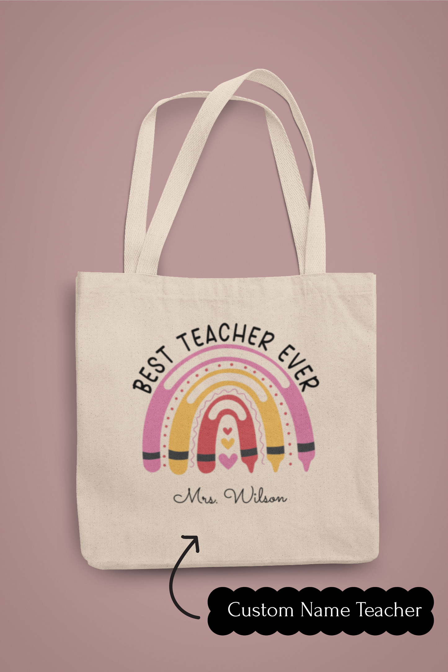 Personalized Teacher Tote Bag, Custom Canvas Appreciation Gift, School Shoulder Carryall, Cute Laptop Tote, Large Teacher Bag
