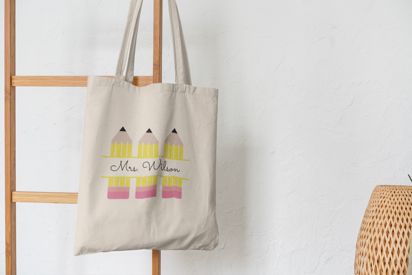 Custom Canvas Tote Bag for Teachers, Personalized Teaching Bag Gift, Large Appreciation Carryall for School, Cute Laptop Shoulder Tote
