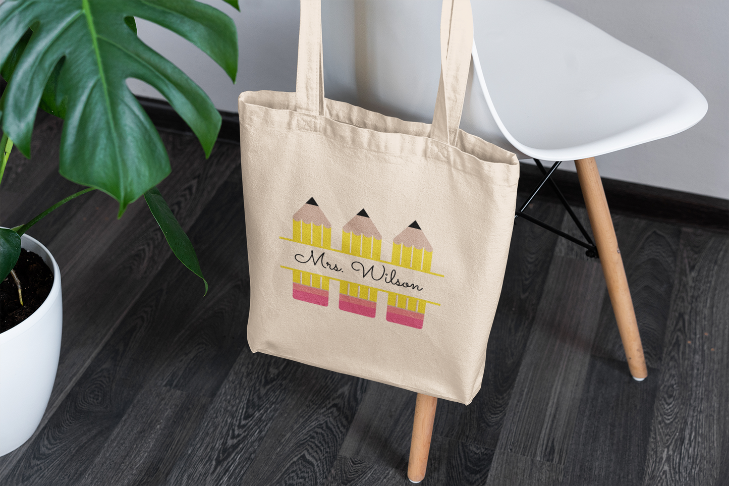 Custom Canvas Tote Bag for Teachers, Personalized Teaching Bag Gift, Large Appreciation Carryall for School, Cute Laptop Shoulder Tote