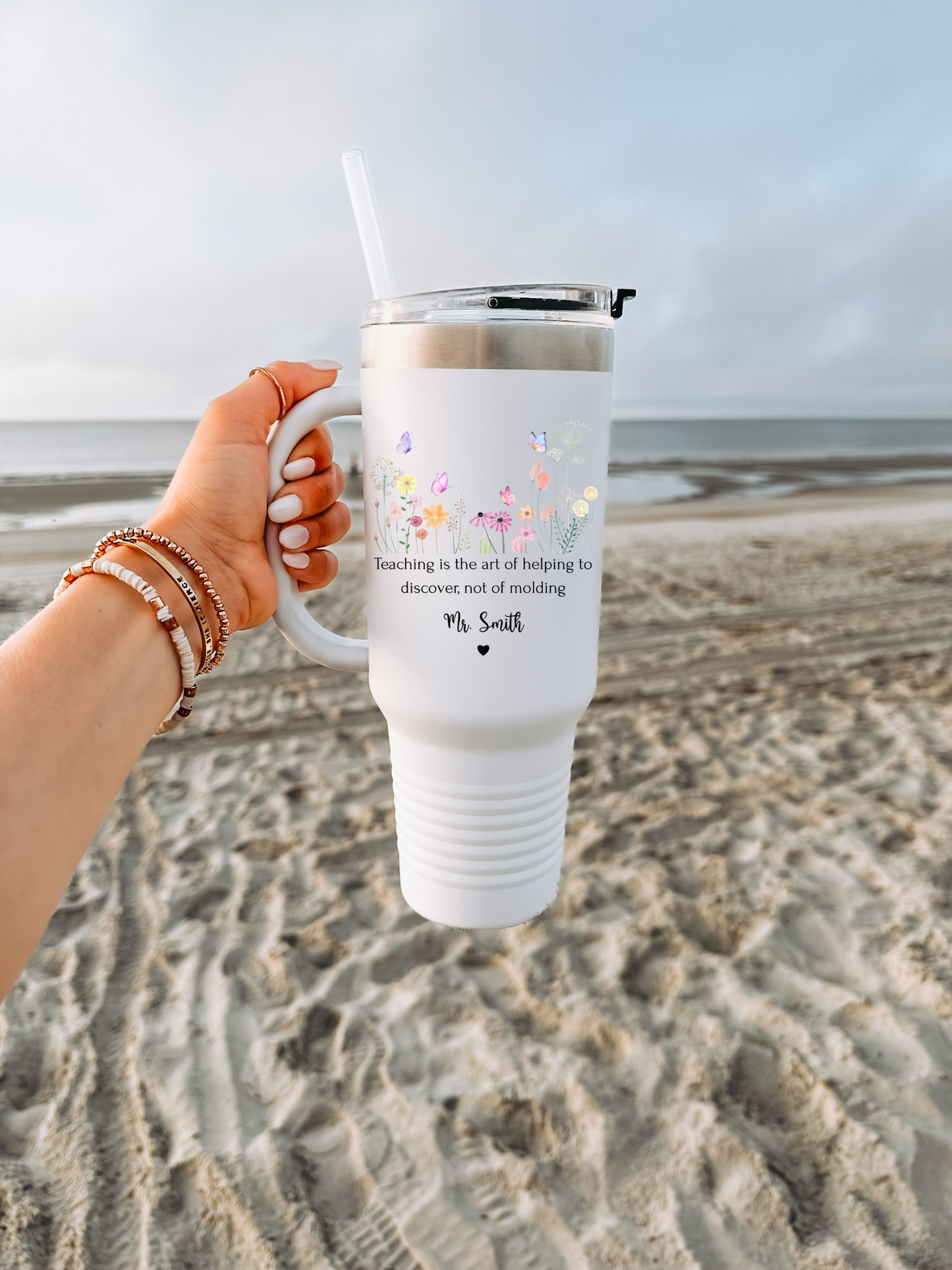 Personalized Teacher Tumbler Gift for Appreciation, Custom Name Cup for Preschool Teachers, End of Year Thank You Gift for Educators