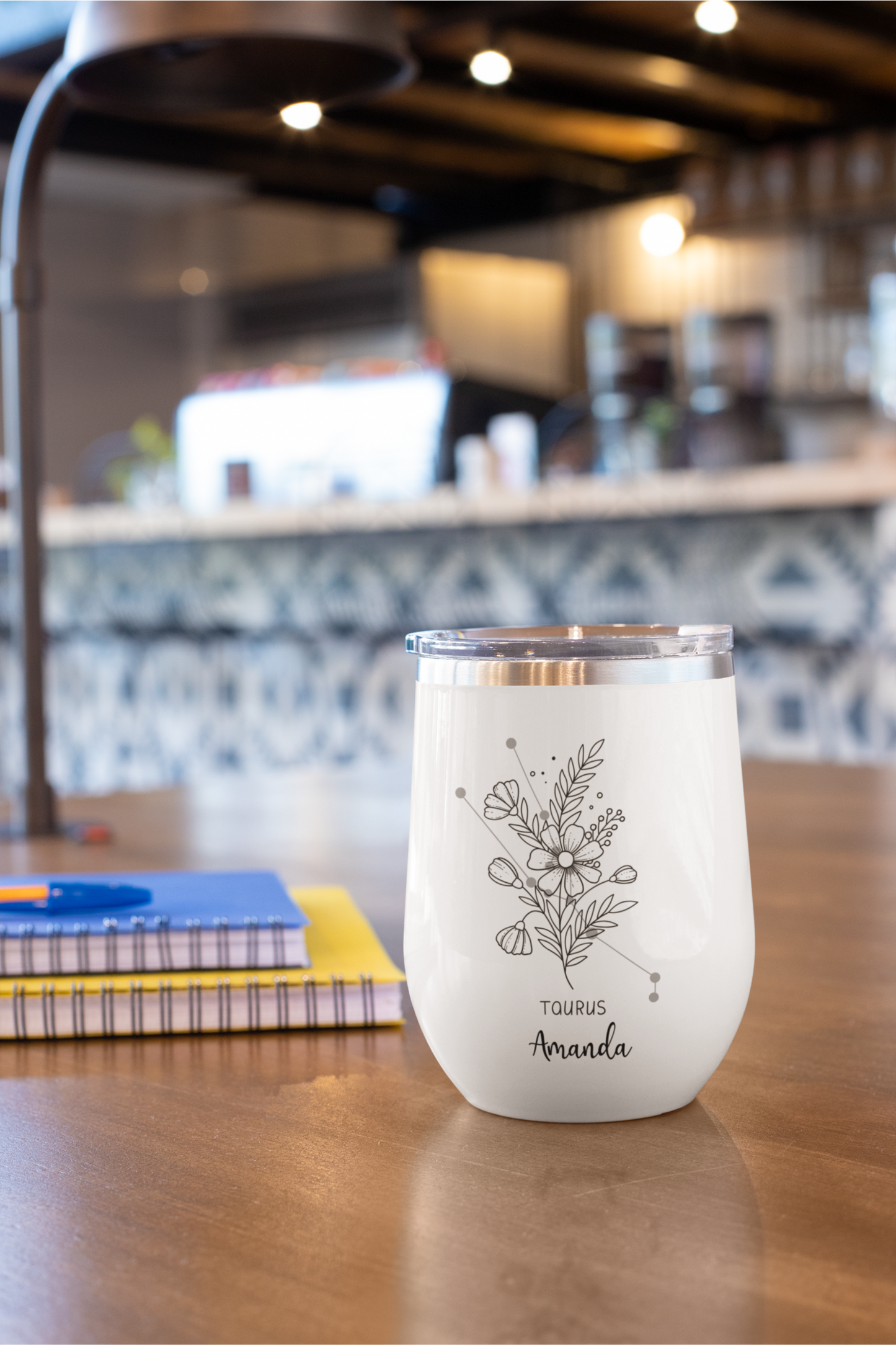 Custom Zodiac Tumbler with Name, Astrology Sign Gift, Horoscope Travel Cup, Personalized Star Sign Tumbler for Birthday or Manifestation