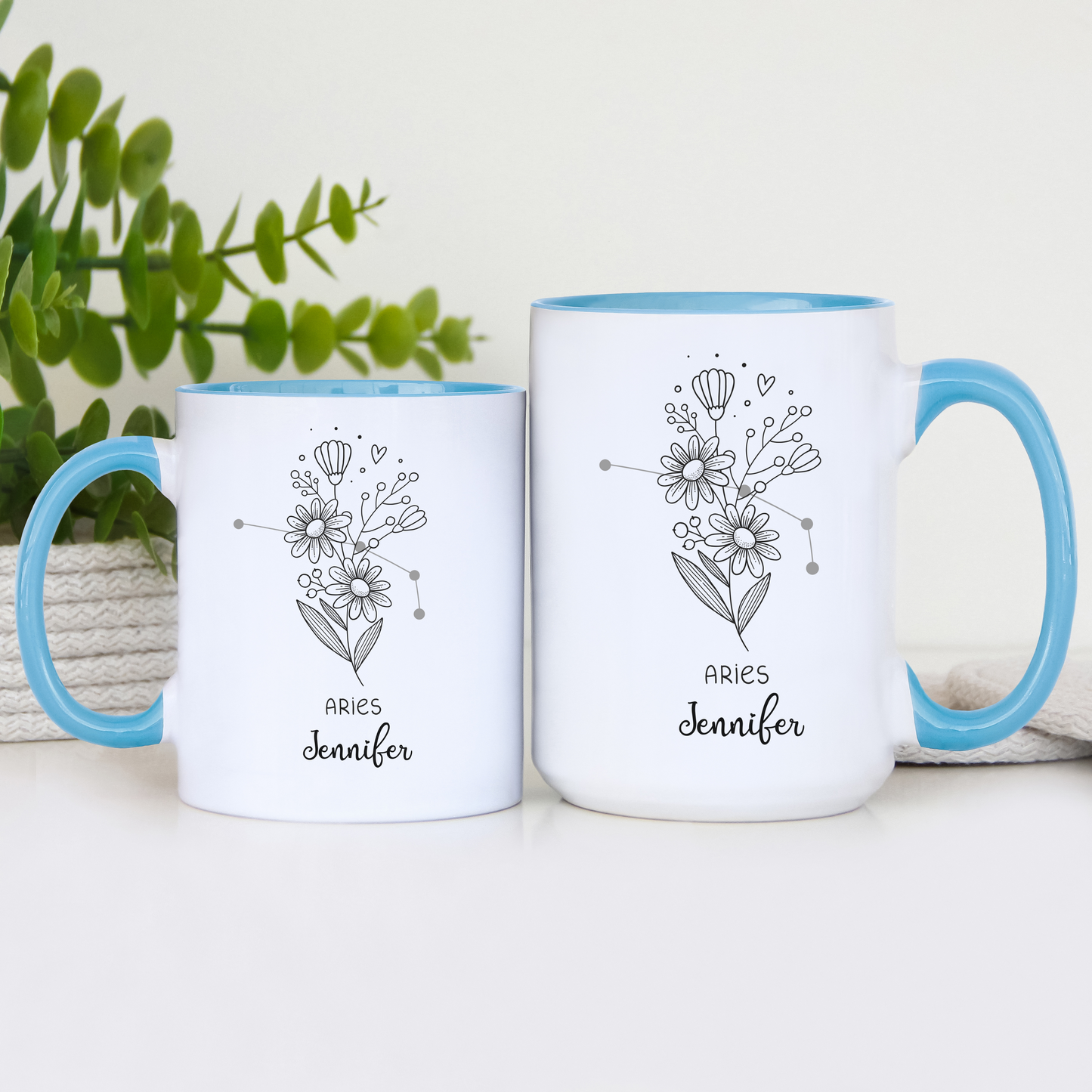 Zodiac Mug Custom Name Horoscope Coffee Mug, Personalized Zodiac Sign Cup, Manifestation Gift, Daily Motivation Birthday Mug