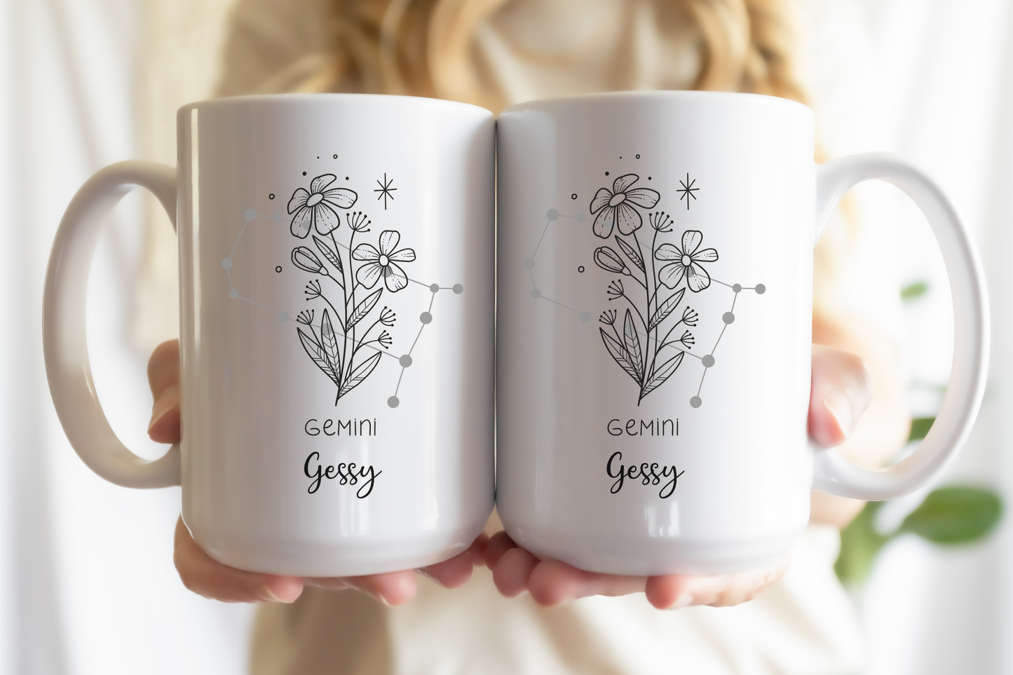 Zodiac Mug Custom Name Horoscope Coffee Mug, Zodiac Sign Manifestation Cup for Daily Motivation, Birthday Gift,  Custom Zodiac Sign Mug