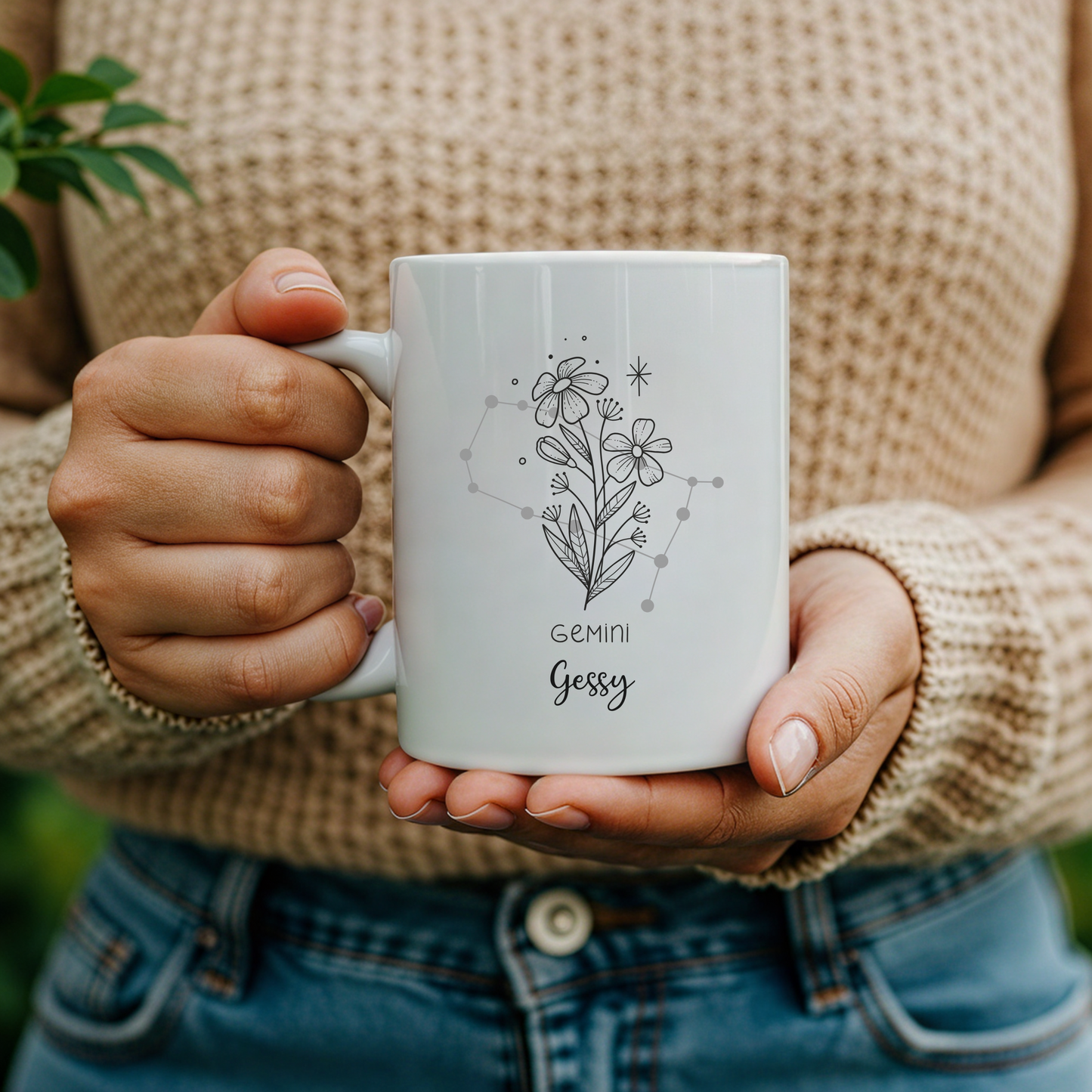 Zodiac Mug Custom Name Horoscope Coffee Mug, Zodiac Sign Manifestation Cup for Daily Motivation, Birthday Gift,  Custom Zodiac Sign Mug
