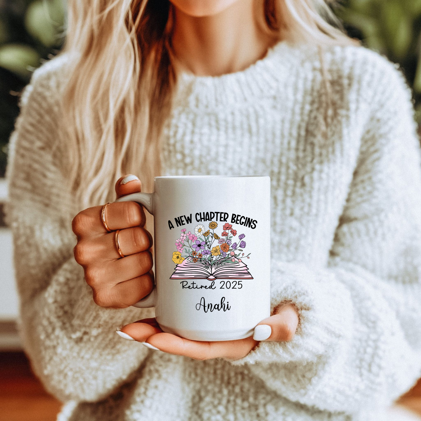 Floral  Retirement Mug with Custom Name Floral Coffee Cup Gift for Coworker Boss Teacher Mom Dad or Friend Retiring Personalized Gift Idea