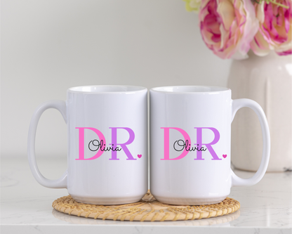 Doctor Mug Personalized Ceramic Coffee Cup, Perfect New Doctor, Great Gift for New Doctors, Medical School Graduates, Doctor Birthdays
