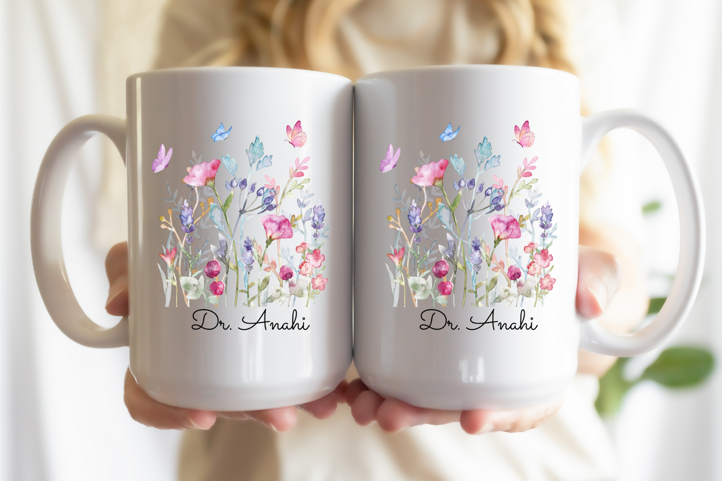 Personalized Floral Doctor Mug, Custom Name Coffee Cup for Doctors, Medical Student Gift, New Doctor Graduation & Appreciation Gift Idea