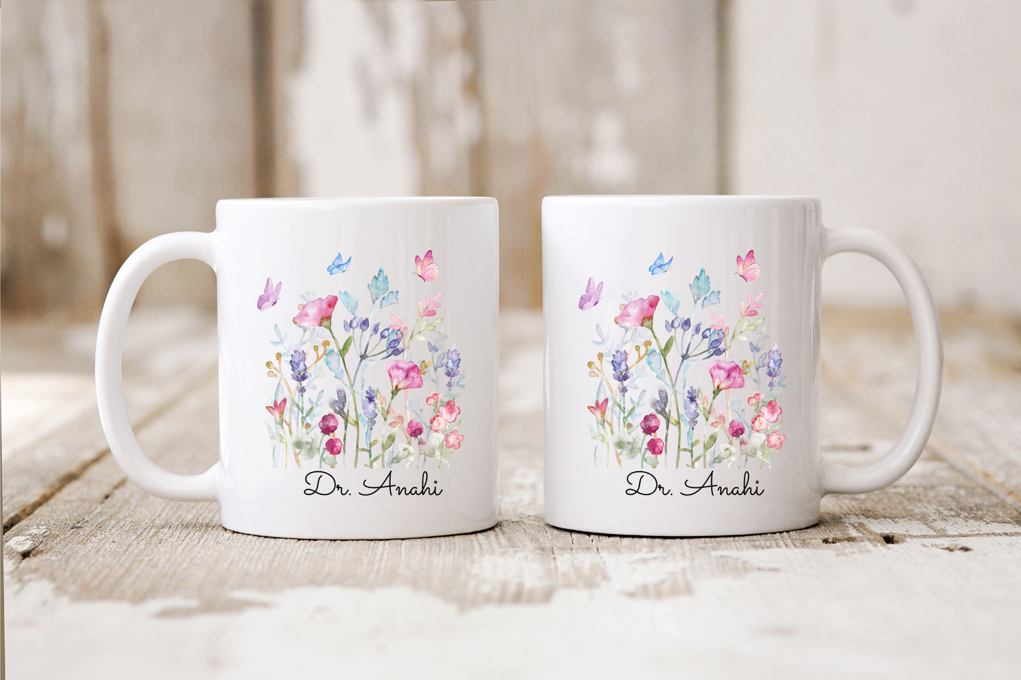 Personalized Floral Doctor Mug, Custom Name Coffee Cup for Doctors, Medical Student Gift, New Doctor Graduation & Appreciation Gift Idea