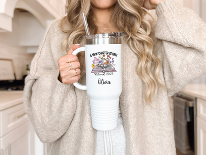 Teacher Retirement Travel Tumbler, Personalized Retire Cup for Her, Funny Teacher Gift for Retirement 2025, Unique Retirement Travel Mug