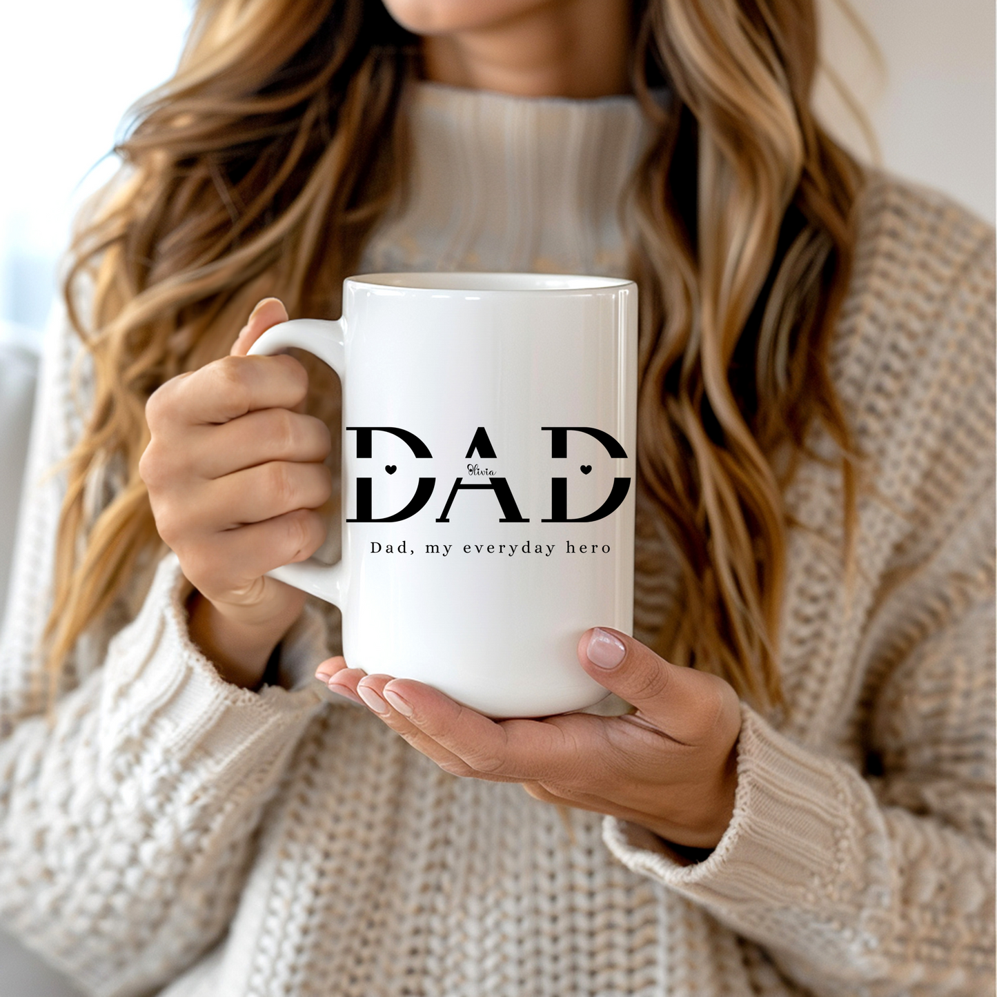 Custom Name Fathers Day Mug for Dad, Personalized 1st Fathers Day Gift from Kids, New Dad Mug, Daddy Cup, Best Dad Ever Present, Mug for Dad