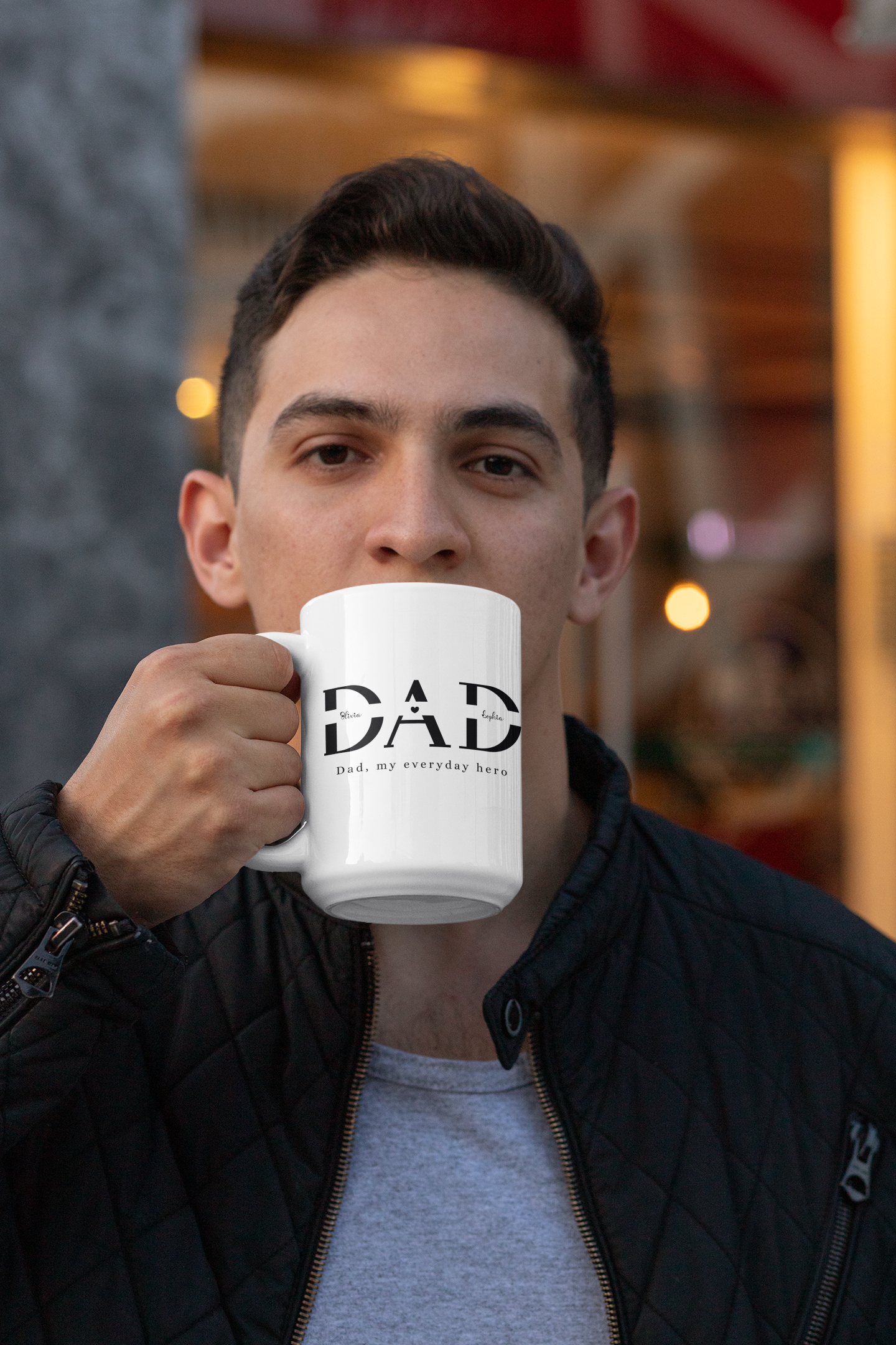 Custom Name Fathers Day Mug for Dad, Personalized 1st Fathers Day Gift from Kids, New Dad Mug, Daddy Cup, Best Dad Ever Present, Mug for Dad