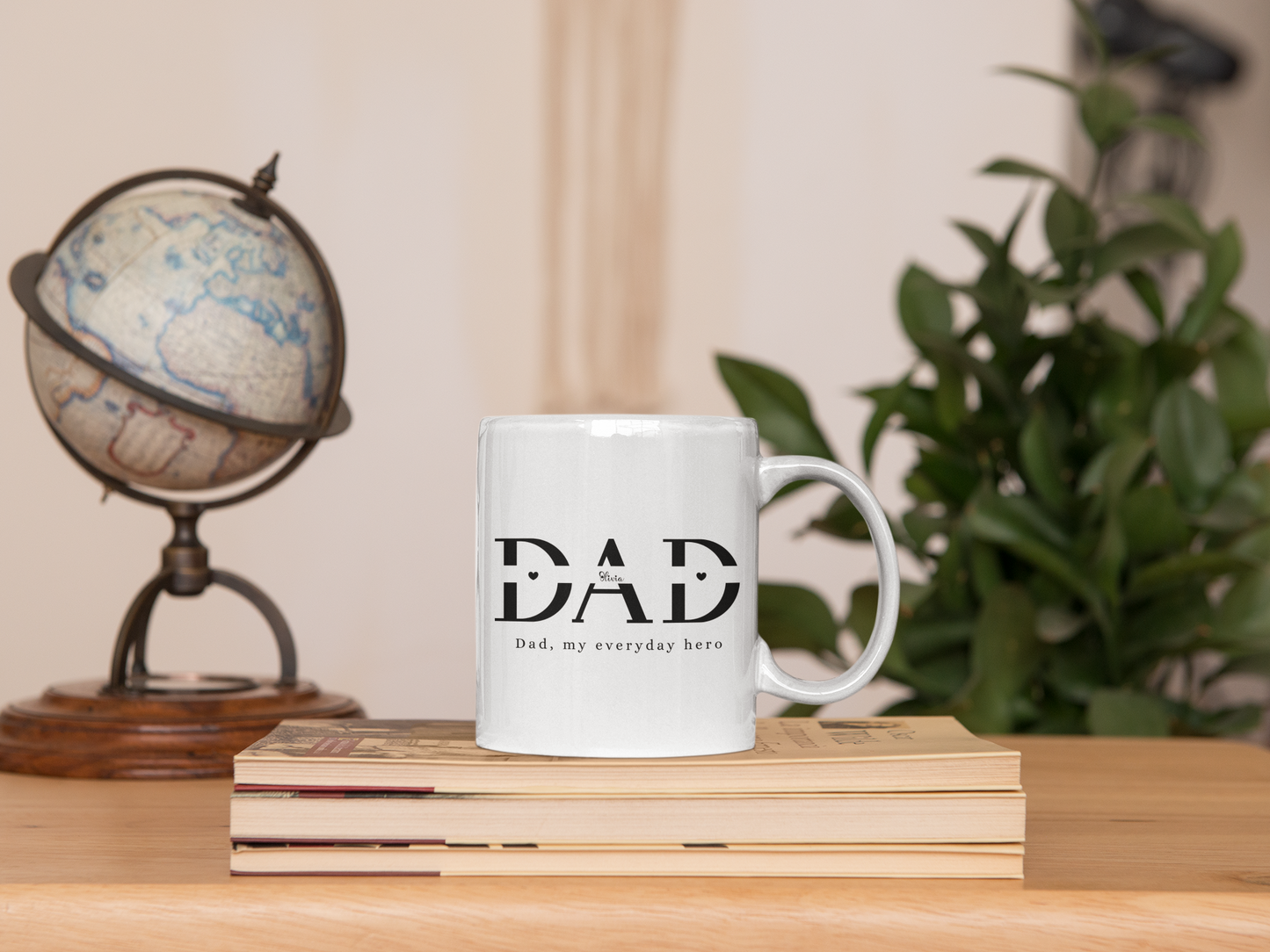 Custom Name Fathers Day Mug for Dad, Personalized 1st Fathers Day Gift from Kids, New Dad Mug, Daddy Cup, Best Dad Ever Present, Mug for Dad