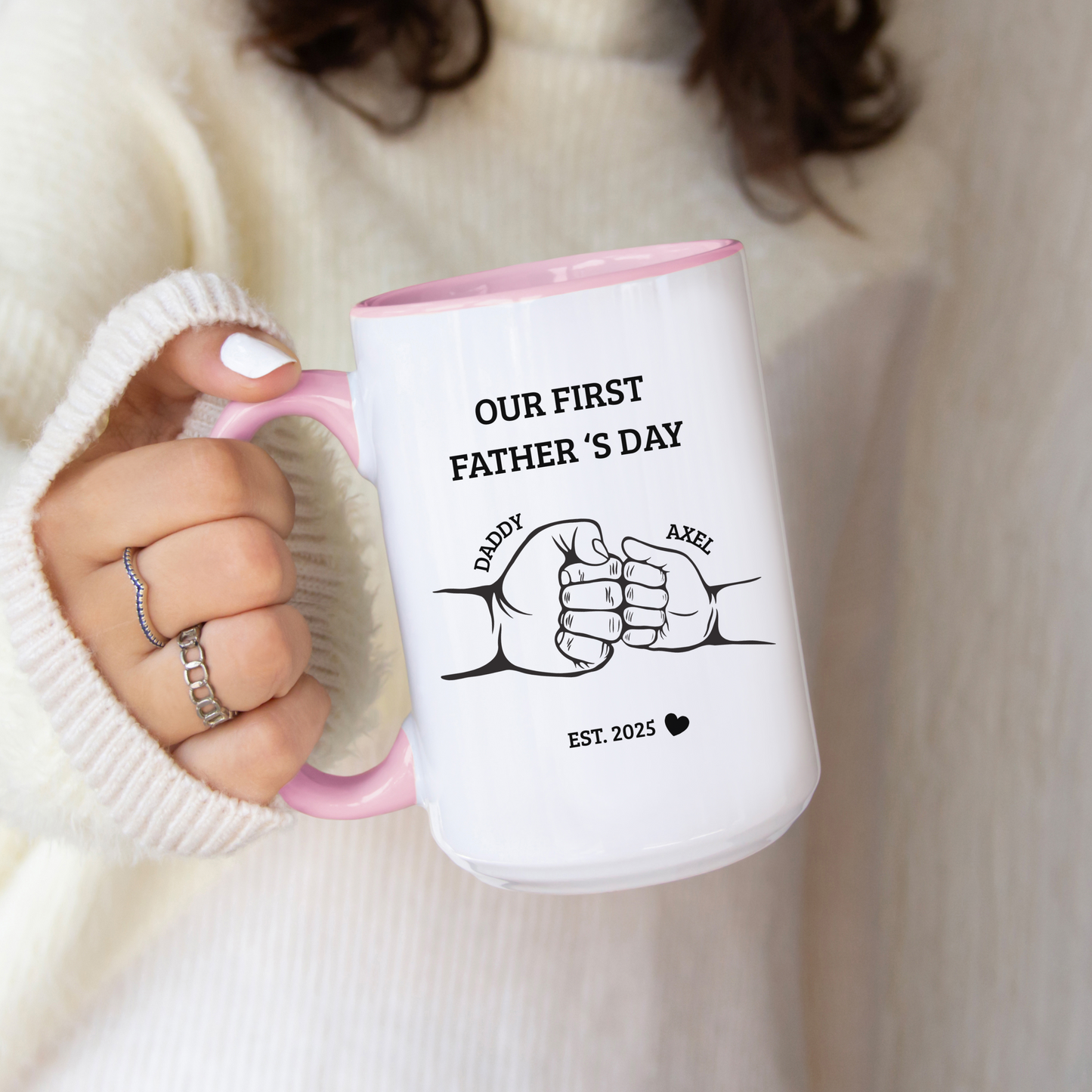 Personalized First Fathers Day Mug Gift for New Dad, Our First Father Day Present, Best 1st Time Daddy Mug, My First Fathers Day Cup, Daddy