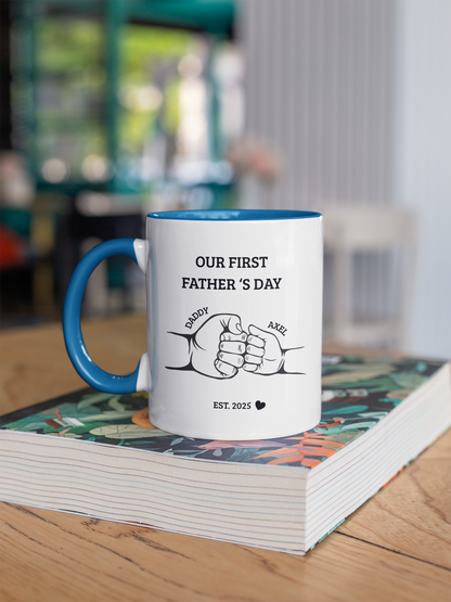 Personalized First Fathers Day Mug Gift for New Dad, Our First Father Day Present, Best 1st Time Daddy Mug, My First Fathers Day Cup, Daddy