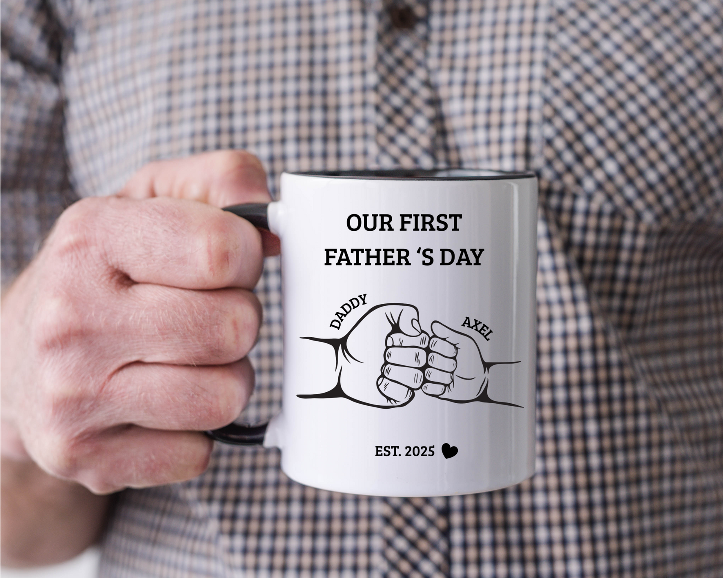 Personalized First Fathers Day Mug Gift for New Dad, Our First Father Day Present, Best 1st Time Daddy Mug, My First Fathers Day Cup, Daddy