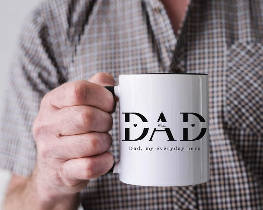 Custom Name Fathers Day Mug for Dad, Personalized 1st Fathers Day Gift from Kids, New Dad Mug, Daddy Cup, Best Dad Ever Present, Mug for Dad