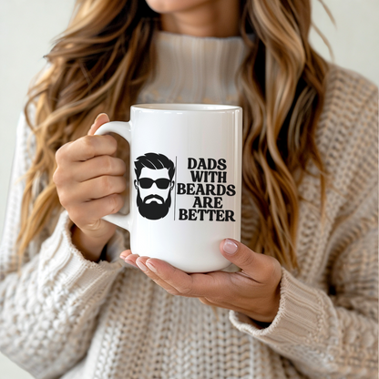 Custom Beard Lover Mug, Funny Dad Coffee Cup, Personalized Gift for Him, Dad Birthday or Father's Day Present from Son or Wife, Beard Dad