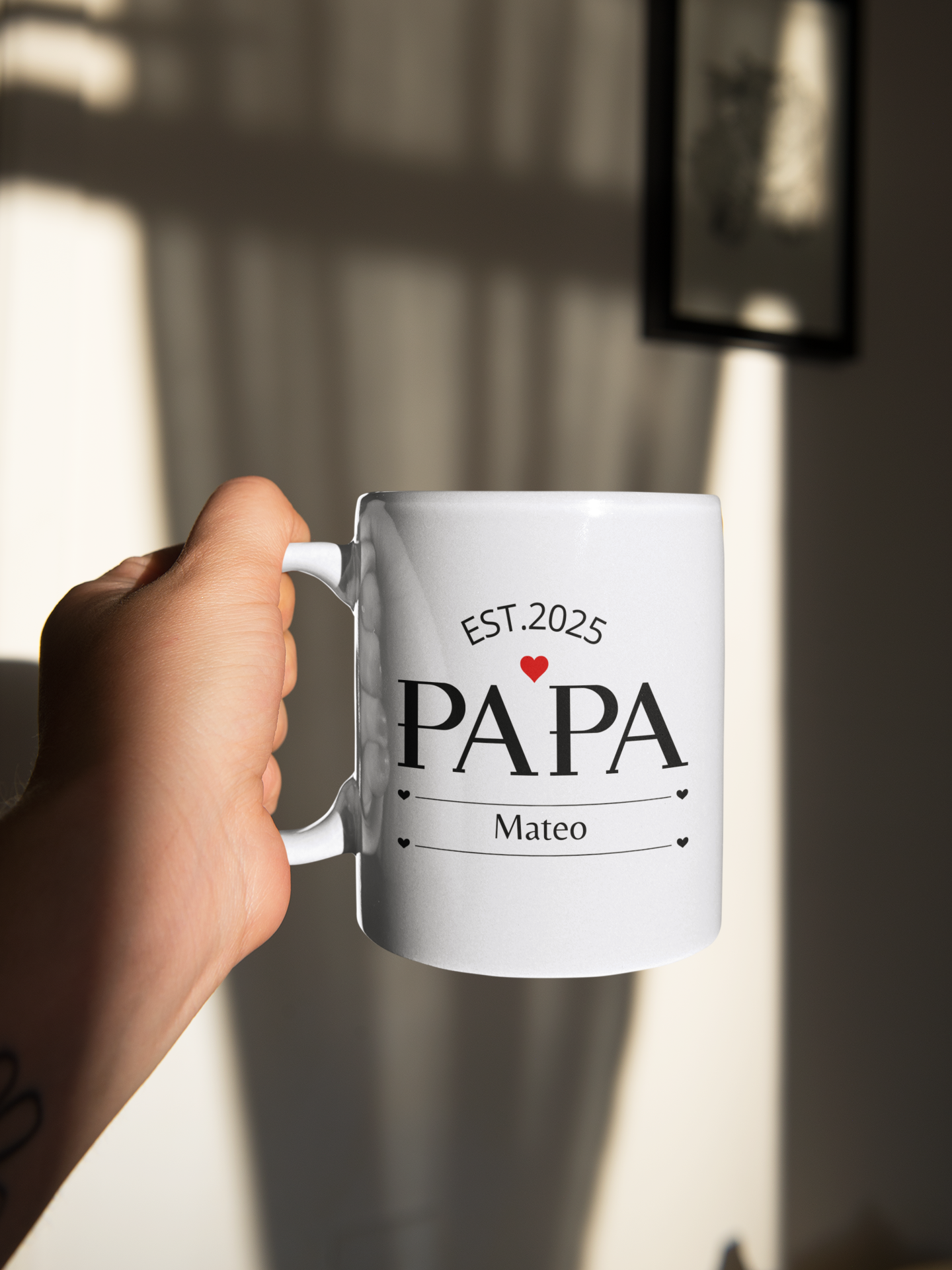 Custom Name Fathers Day Mug for Dad, Personalized 1st Fathers Day Gift from Kids, New Dad Mug, Daddy Cup, Best Dad Ever Present, Mug for Dad
