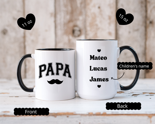 Personalized Mustache Mug for Dad, My First Father's Day Gift, New Daddy Coffee Cup,  Best First Father's Day Present for Him, Gift For Dad