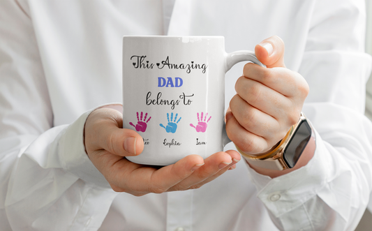 Personalized First Fathers Day Mug Gift for New Dad, Our First Father Day Present, Best 1st Time Daddy Mug, My First Fathers Day Cup,Dad Mug
