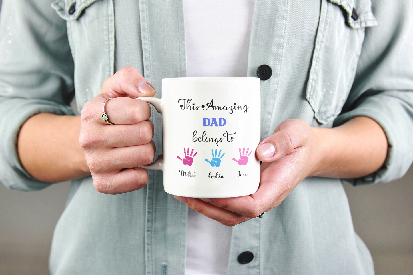 Personalized First Fathers Day Mug Gift for New Dad, Our First Father Day Present, Best 1st Time Daddy Mug, My First Fathers Day Cup,Dad Mug