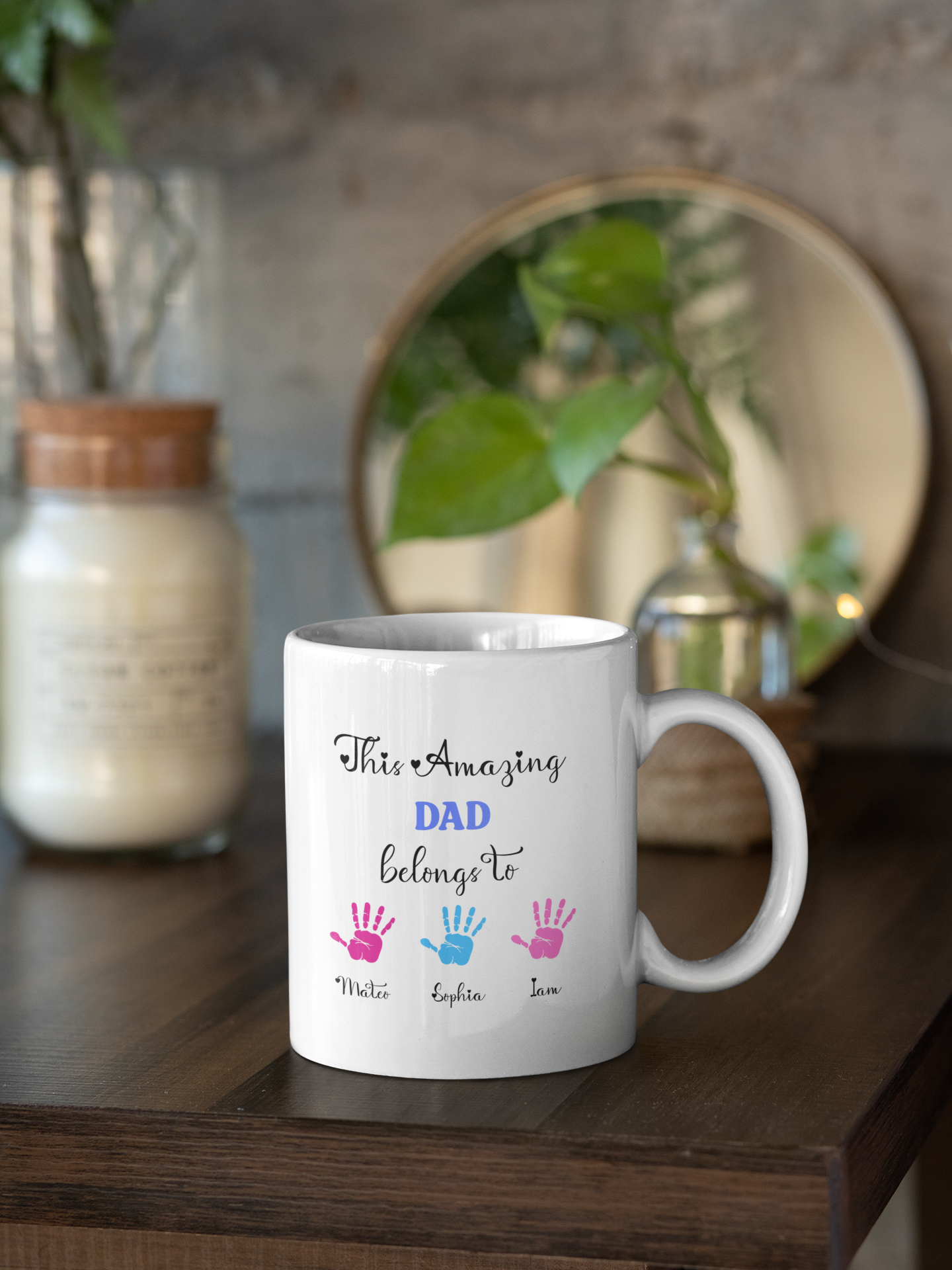 Personalized First Fathers Day Mug Gift for New Dad, Our First Father Day Present, Best 1st Time Daddy Mug, My First Fathers Day Cup,Dad Mug