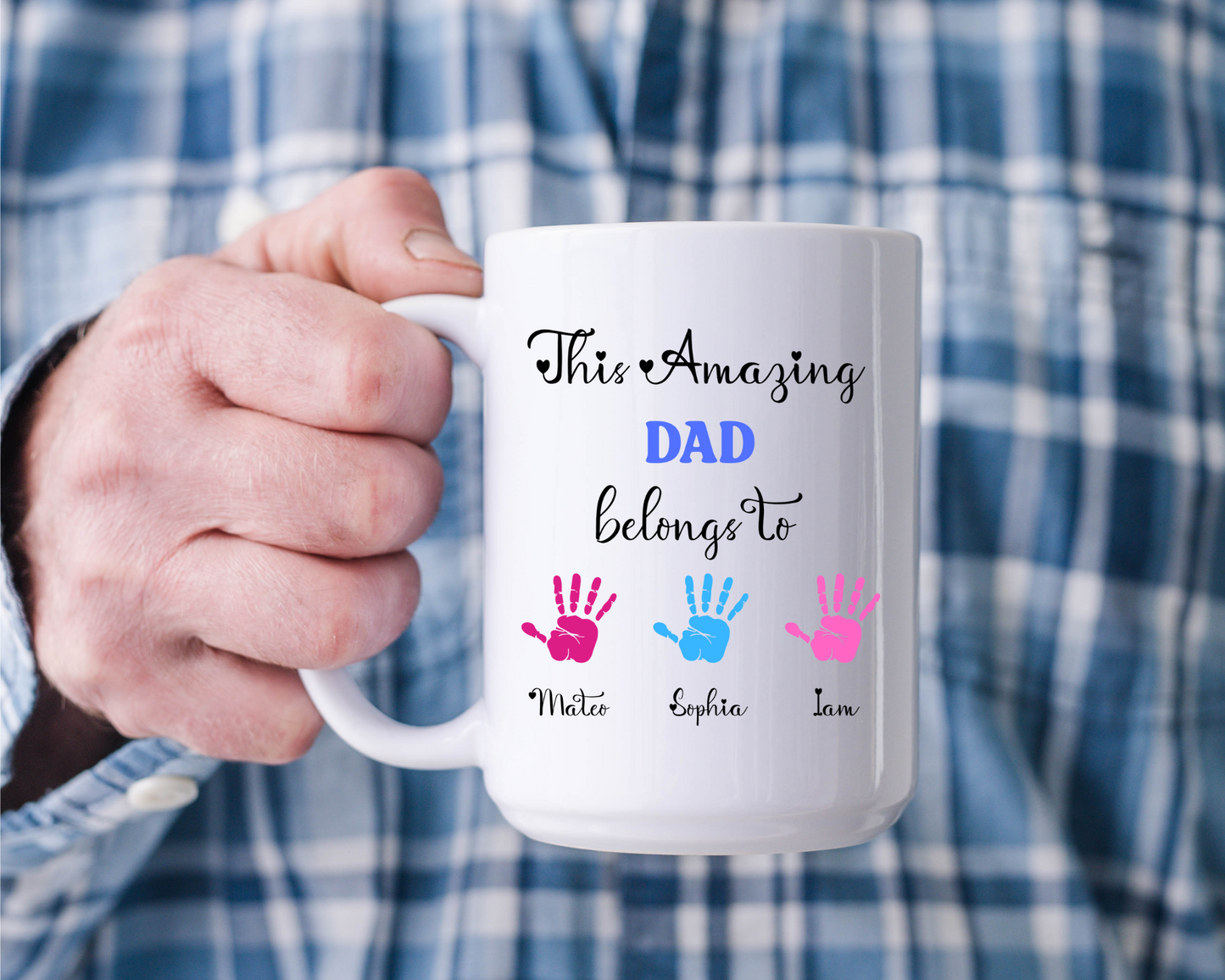 Personalized First Fathers Day Mug Gift for New Dad, Our First Father Day Present, Best 1st Time Daddy Mug, My First Fathers Day Cup,Dad Mug