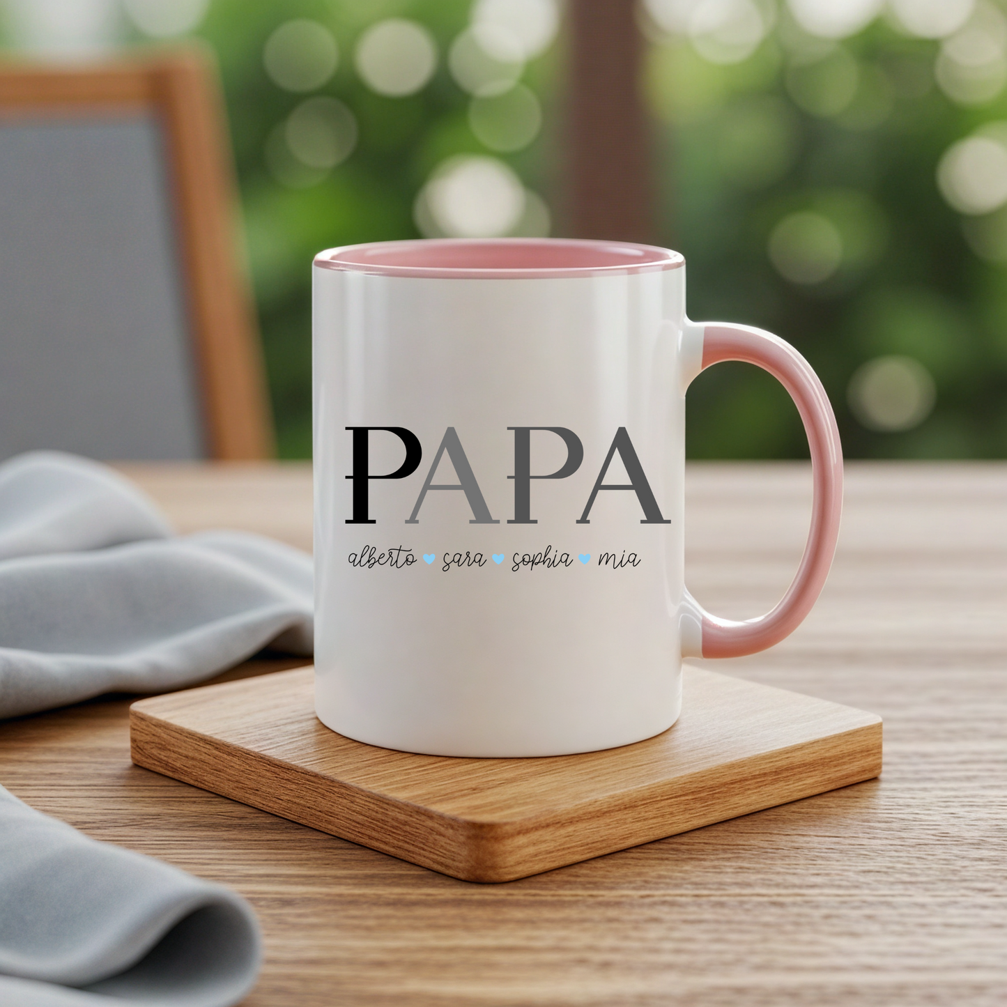 Custom Dad Coffee Mug, Personalized Mug with Dad and Kids' Names, Father's Day Gift from Son, Daughter or Wife, Birthday Gift for Husband