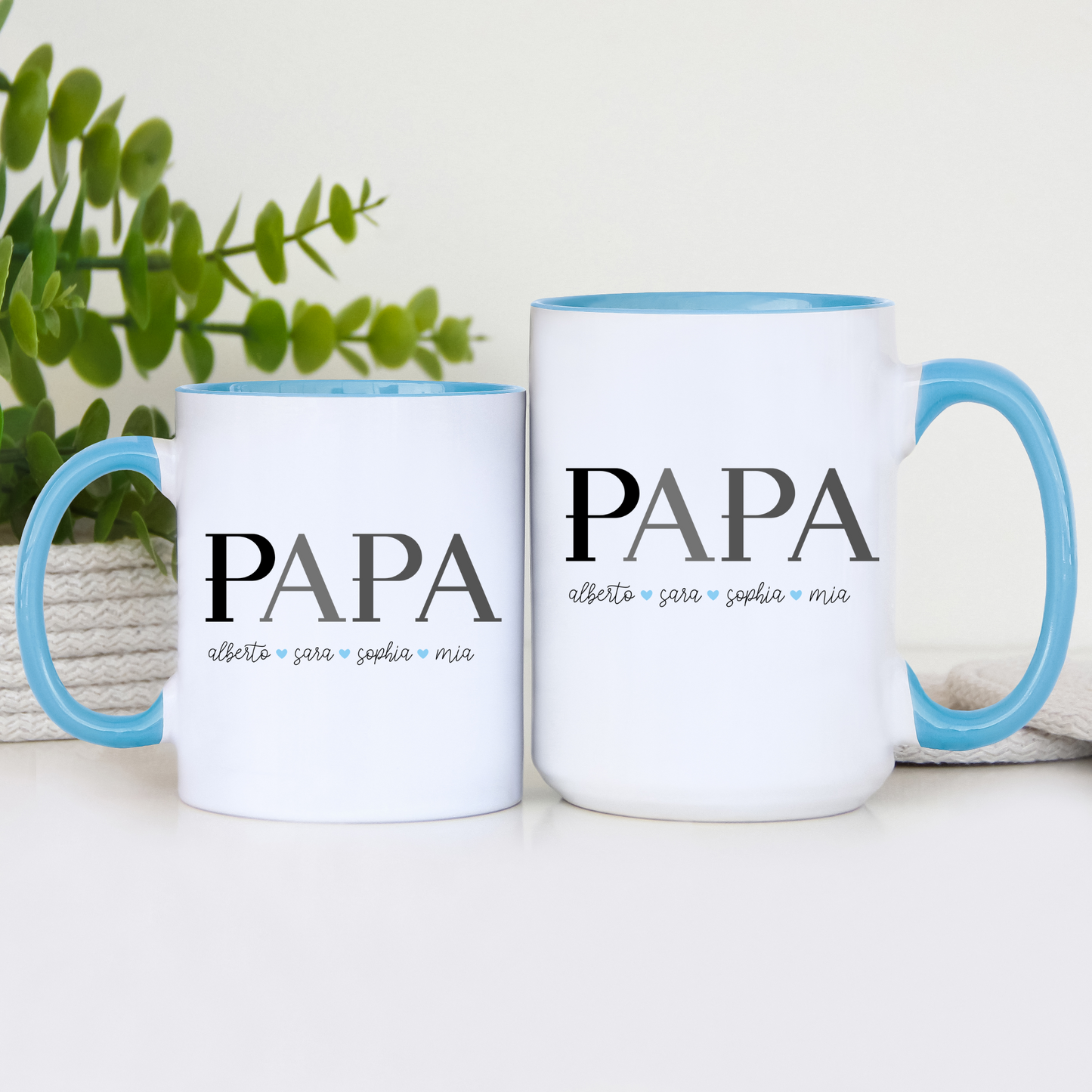 Custom Dad Coffee Mug, Personalized Mug with Dad and Kids' Names, Father's Day Gift from Son, Daughter or Wife, Birthday Gift for Husband