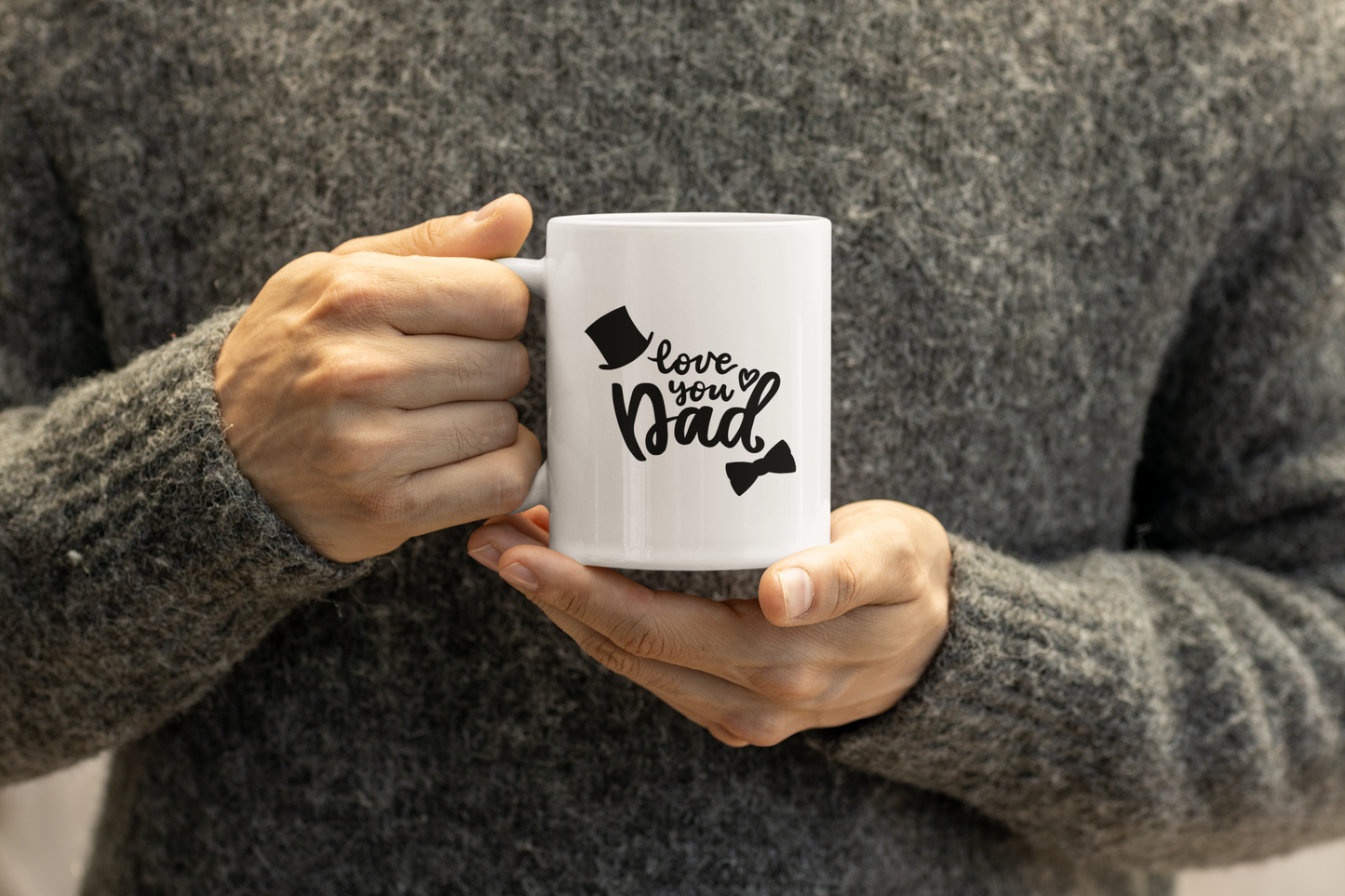 Best Dad Mug, Custom Coffee Cup with Kids' Names and Handprints, Personalized Gift for Dad from Son, Daughter or Wife, Father's Day Mug