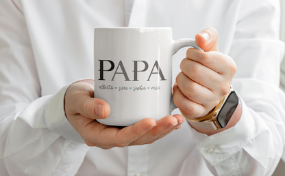 Custom Dad Coffee Mug, Personalized Mug with Dad and Kids' Names, Father's Day Gift from Son, Daughter or Wife, Birthday Gift for Husband