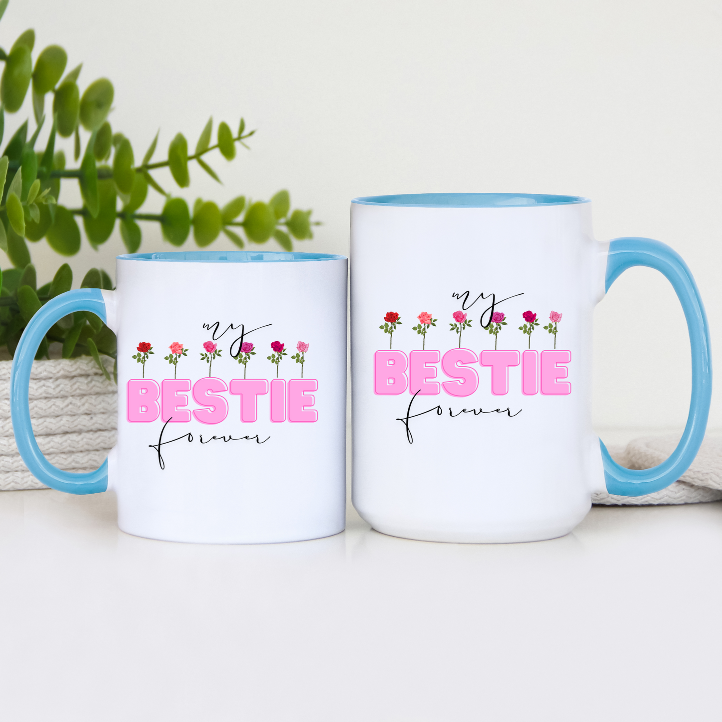 BFF Mug Personalized Coffee Cup for Best Friend Custom Bestie Gift Best Friends Forever Funny Birthday Mug for Women or Soul Sisters