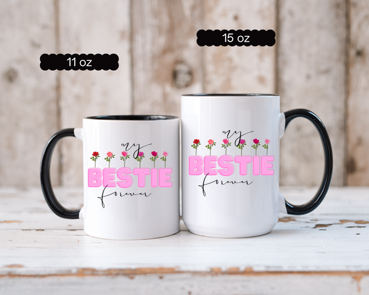 BFF Mug Personalized Coffee Cup for Best Friend Custom Bestie Gift Best Friends Forever Funny Birthday Mug for Women or Soul Sisters