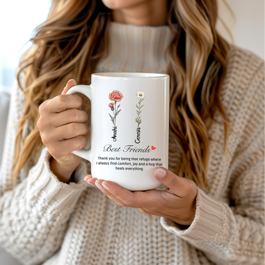 Custom Best Friend Mug Besties Forever Coffee Cup Funny Friend Gift Personalized Mug for Her Birthday or Just Because Gift for BFF