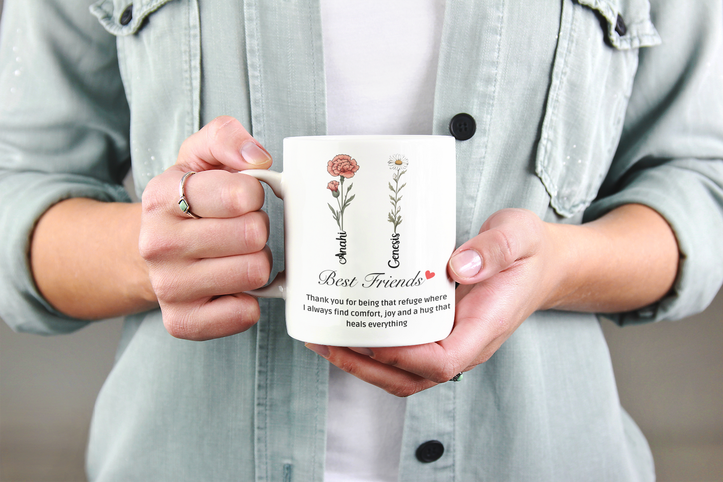 Custom Best Friend Mug Besties Forever Coffee Cup Funny Friend Gift Personalized Mug for Her Birthday or Just Because Gift for BFF