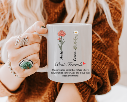 Custom Best Friend Mug Besties Forever Coffee Cup Funny Friend Gift Personalized Mug for Her Birthday or Just Because Gift for BFF
