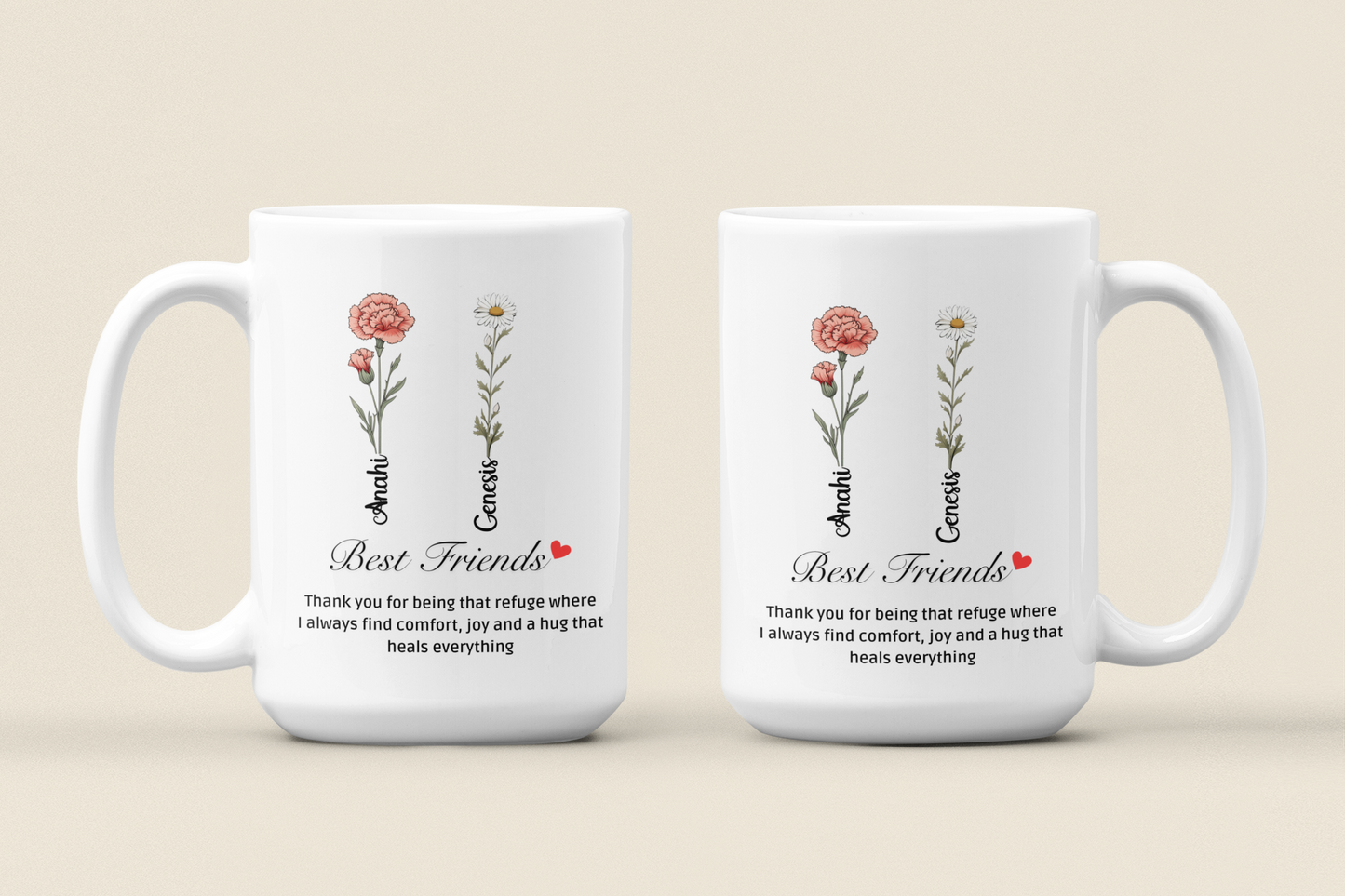 Custom Best Friend Mug Besties Forever Coffee Cup Funny Friend Gift Personalized Mug for Her Birthday or Just Because Gift for BFF