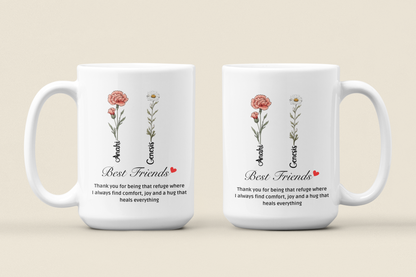 Custom Best Friend Mug Besties Forever Coffee Cup Funny Friend Gift Personalized Mug for Her Birthday or Just Because Gift for BFF