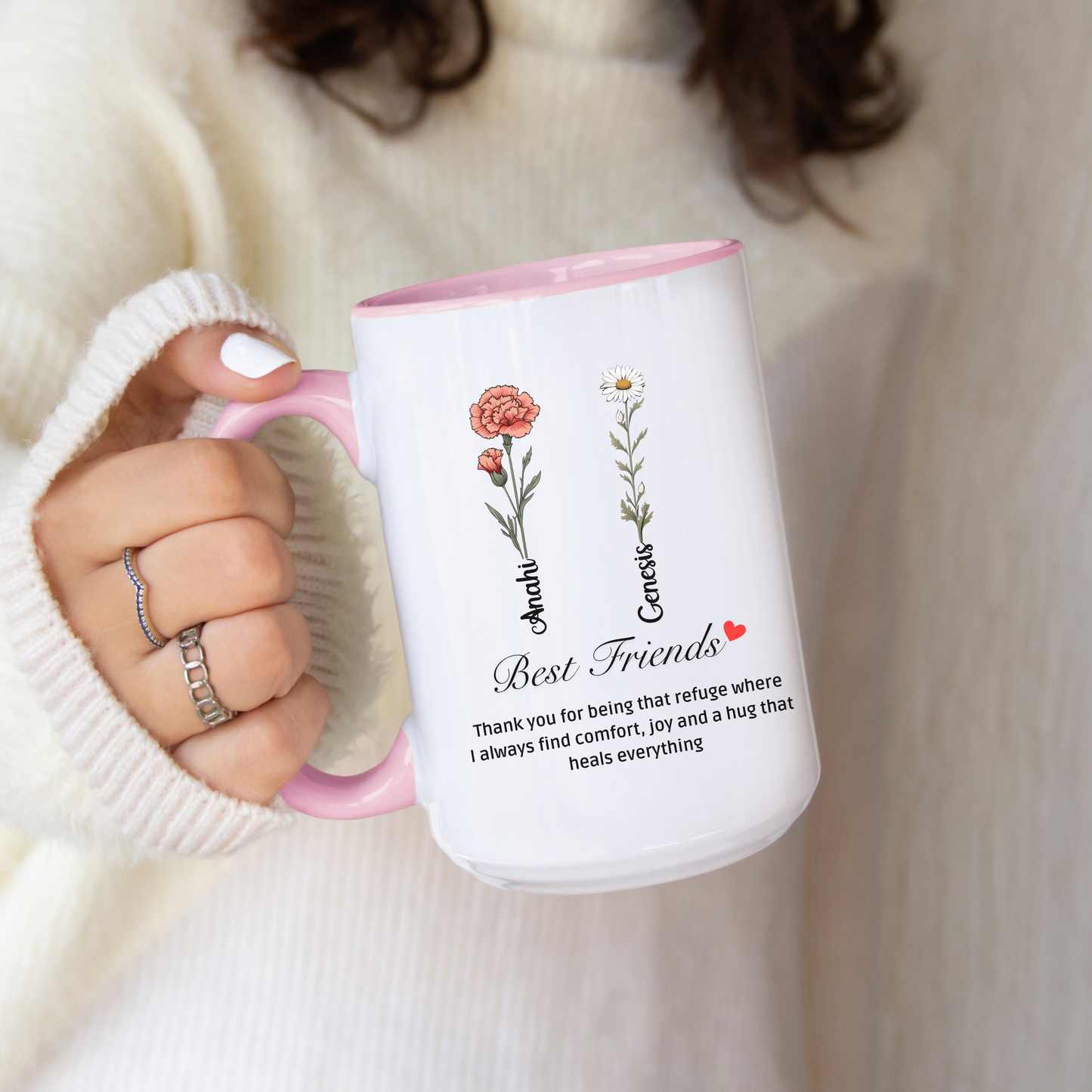 Best Friend Forever Mug with Custom Name Personalized Bestie Gift Women's Friendship Coffee Cup Funny Birthday Gift for Soul Sisters