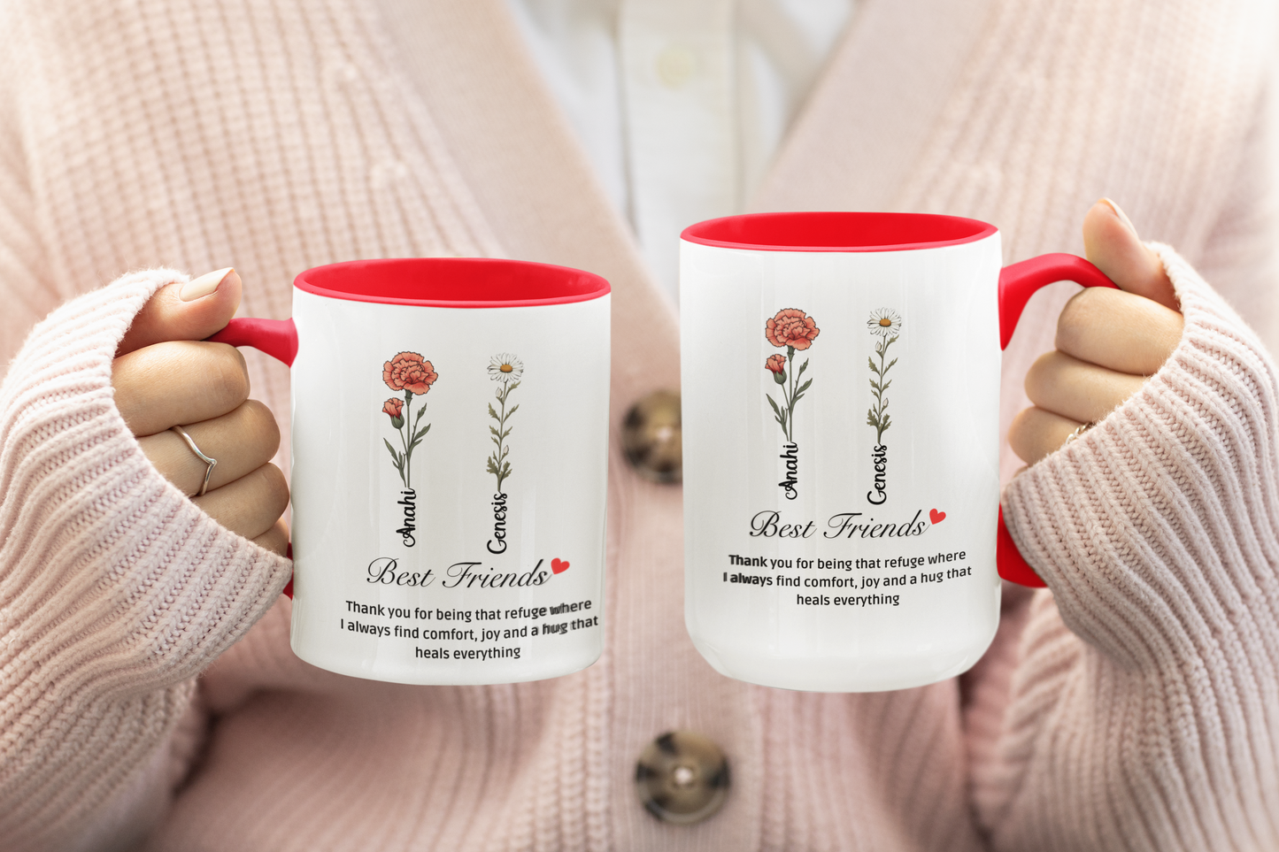 Best Friend Forever Mug with Custom Name Personalized Bestie Gift Women's Friendship Coffee Cup Funny Birthday Gift for Soul Sisters