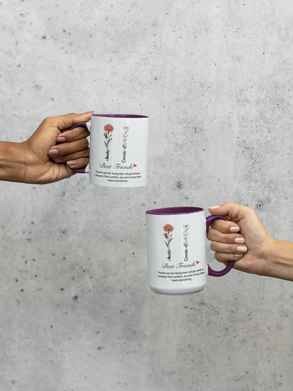 Best Friend Forever Mug with Custom Name Personalized Bestie Gift Women's Friendship Coffee Cup Funny Birthday Gift for Soul Sisters