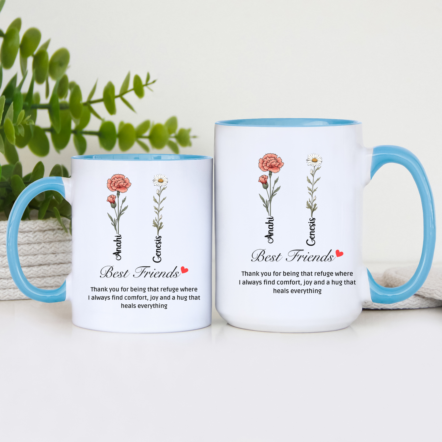 Best Friend Forever Mug with Custom Name Personalized Bestie Gift Women's Friendship Coffee Cup Funny Birthday Gift for Soul Sisters