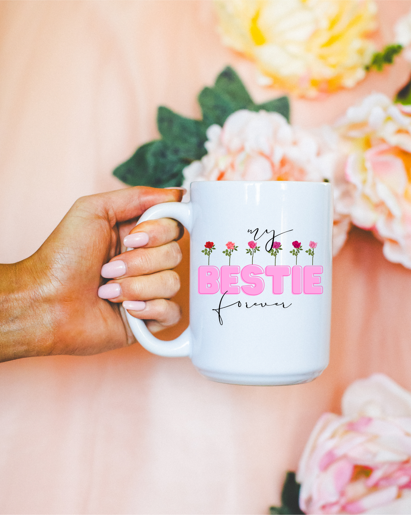 BFF Mug Custom Best Friend Coffee Cup Funny Friend Gift Besties Forever Personalized Mug for Birthday or Women Bestie Gift Ideas with Names