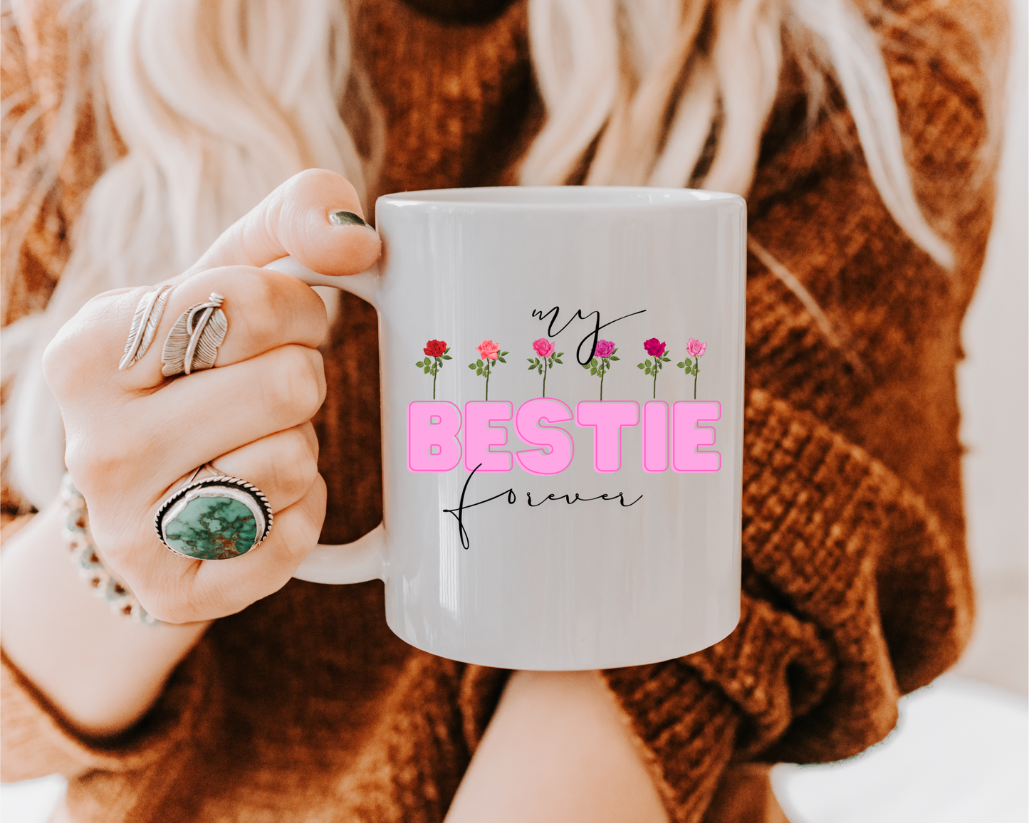 BFF Mug Custom Best Friend Coffee Cup Funny Friend Gift Besties Forever Personalized Mug for Birthday or Women Bestie Gift Ideas with Names
