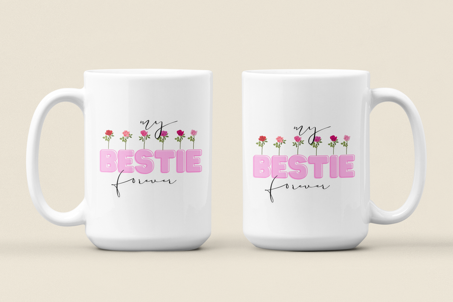 BFF Mug Custom Best Friend Coffee Cup Funny Friend Gift Besties Forever Personalized Mug for Birthday or Women Bestie Gift Ideas with Names